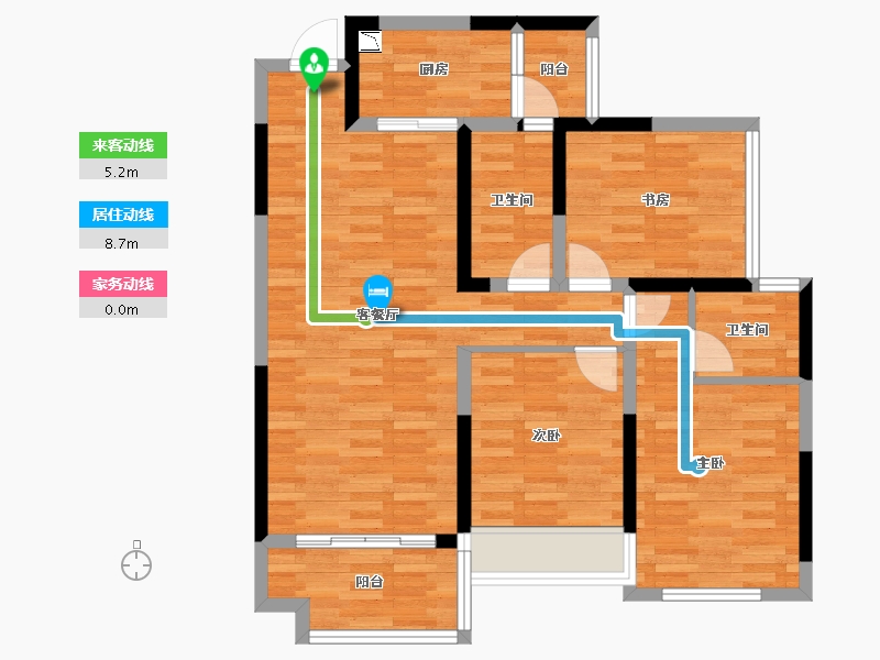 广西壮族自治区-桂林市-彰泰学府-84.95-户型库-动静线