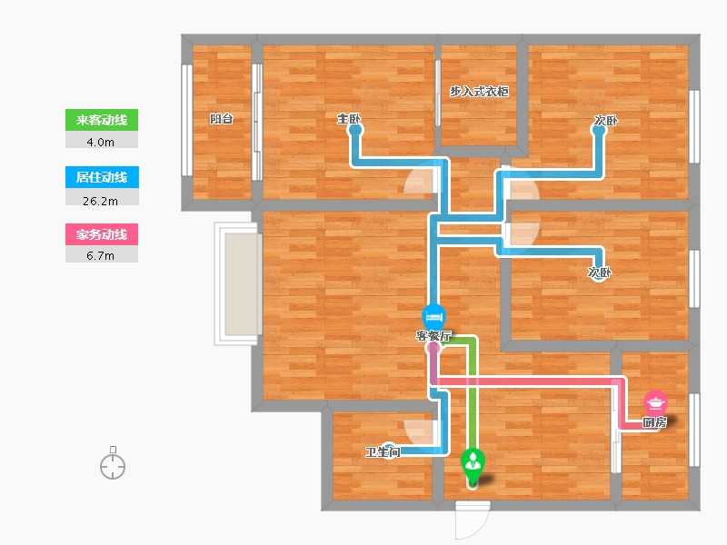 陕西省-延安市-鲁艺二号苑-93.73-户型库-动静线