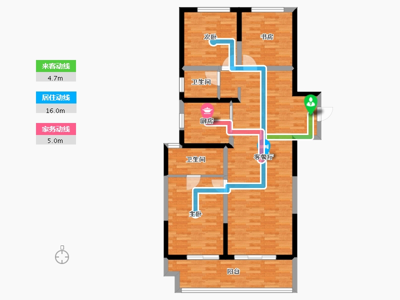 河南省-郑州市-康桥九溪天悦-95.20-户型库-动静线