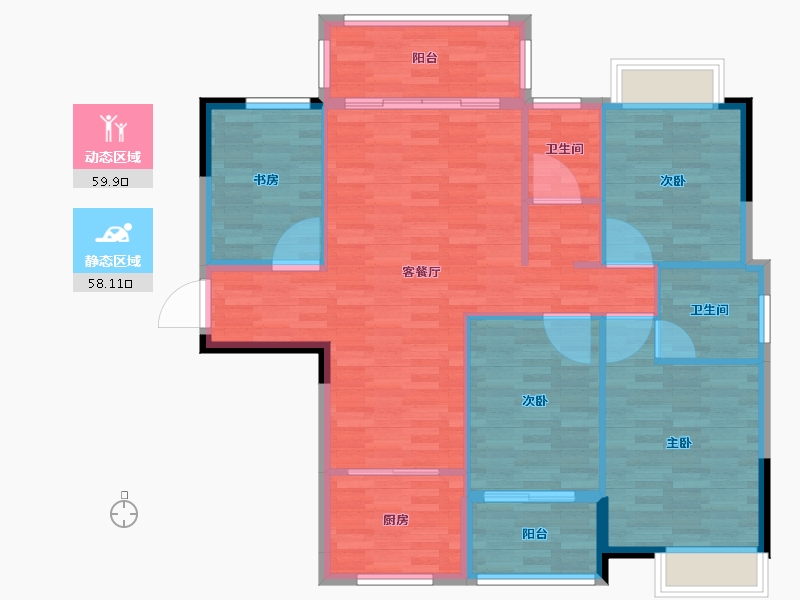 福建省-南平市-新城中心丶澜庭-107.81-户型库-动静分区