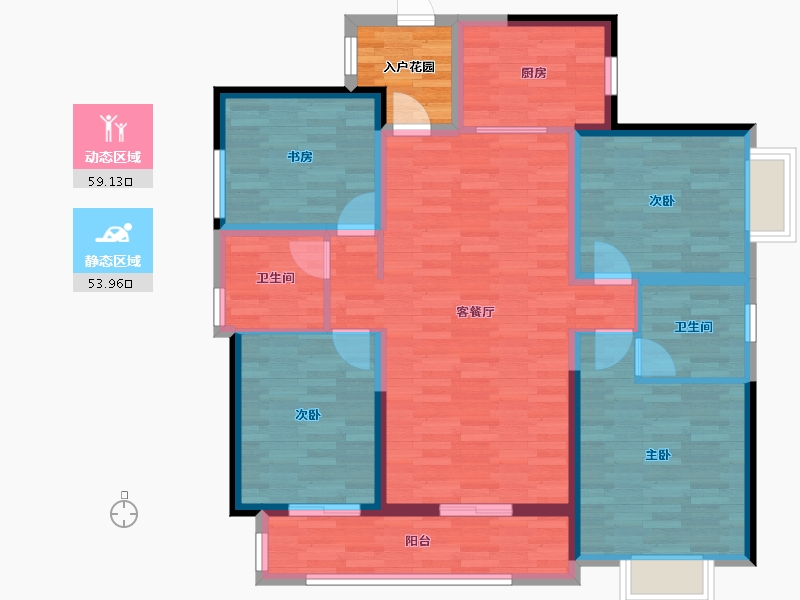 广东省-佛山市-星星凯旋国际-104.99-户型库-动静分区