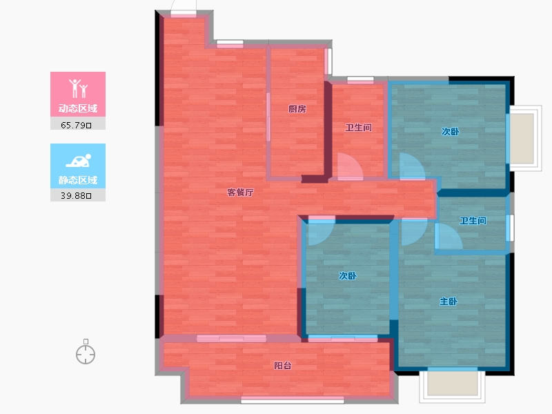 贵州省-安顺市-天瀑城壹号-94.43-户型库-动静分区