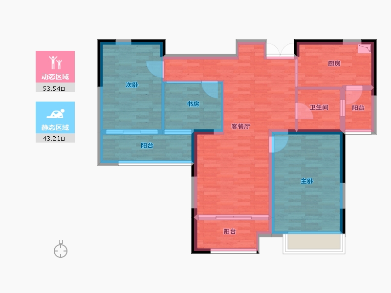 湖南省-株洲市-学府港湾-86.45-户型库-动静分区