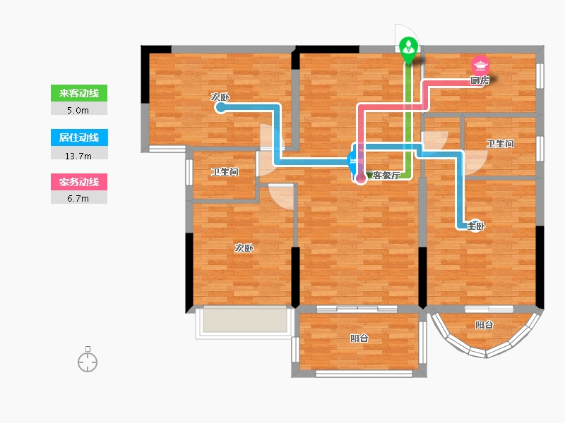 贵州省-黔南布依族苗族自治州-锦桦嘉园-95.99-户型库-动静线