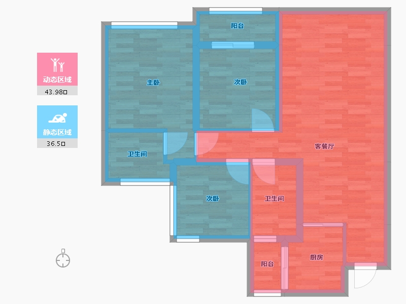 四川省-乐山市-龙游1号-70.98-户型库-动静分区