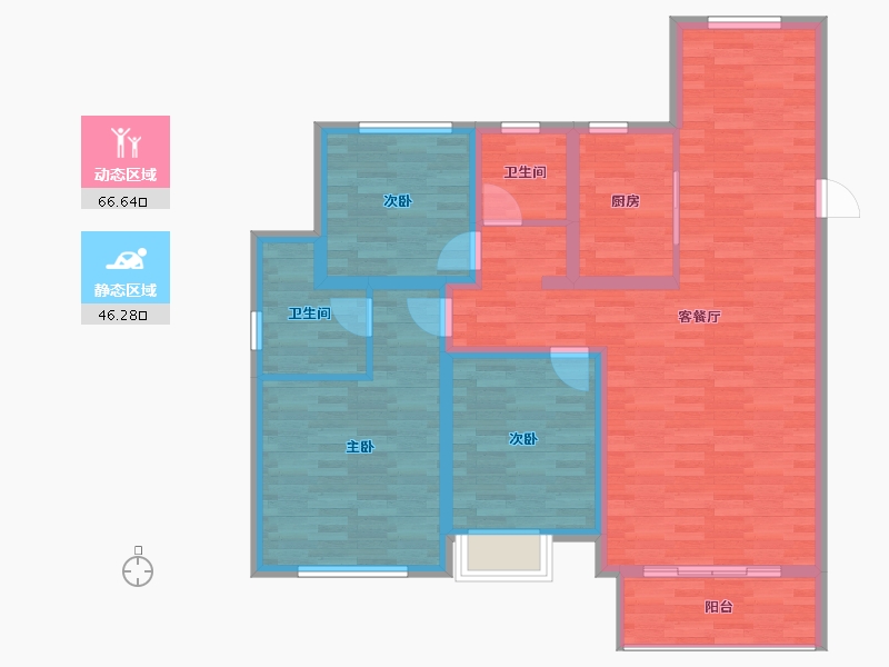 山西省-晋城市-华悦郡府-101.25-户型库-动静分区