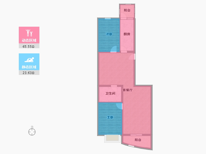 北京-北京市-顺诚佳苑-79.98-户型库-动静分区