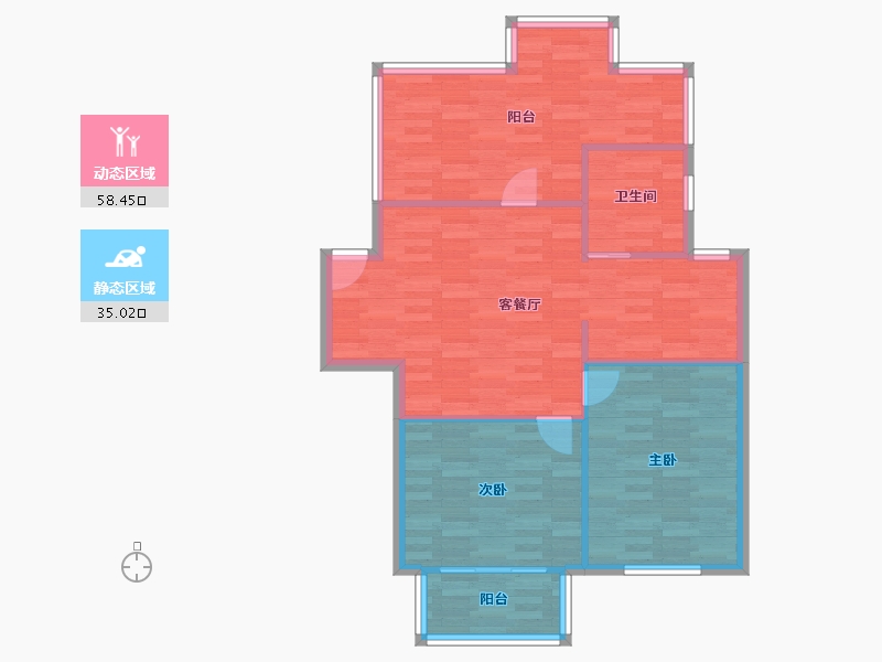 上海-上海市-明丰公寓-85.70-户型库-动静分区