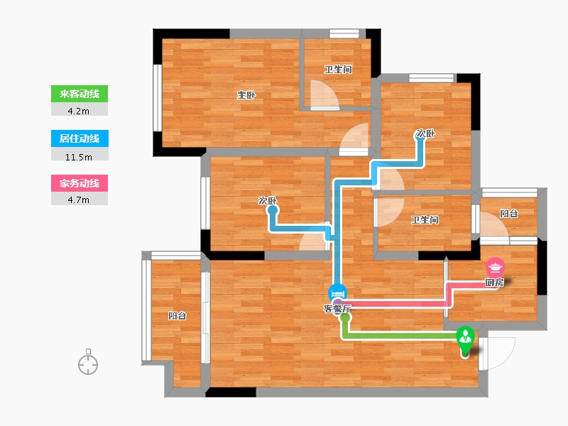 广西壮族自治区-桂林市-栖霞府西苑-74.28-户型库-动静线