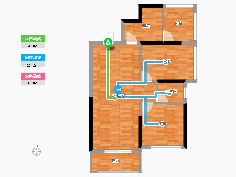 广西壮族自治区-南宁市-西建・冠城世家-66.28-户型库-动静线