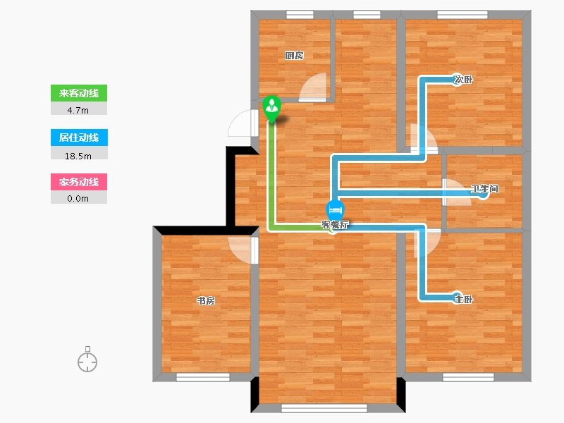 辽宁省-抚顺市-格林尚品-88.89-户型库-动静线