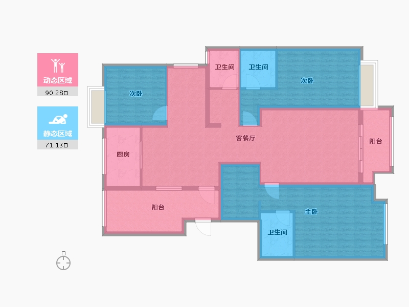 河北省-廊坊市-荣盛华府-145.00-户型库-动静分区