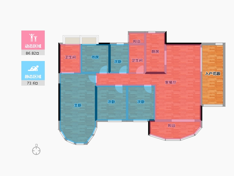 广西壮族自治区-南宁市-保利21世家-160.00-户型库-动静分区