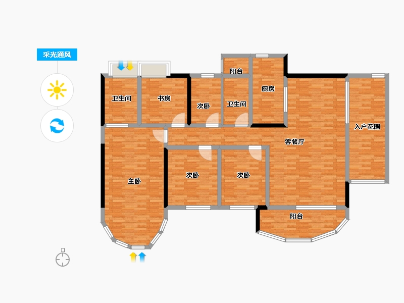 广西壮族自治区-南宁市-保利21世家-160.00-户型库-采光通风