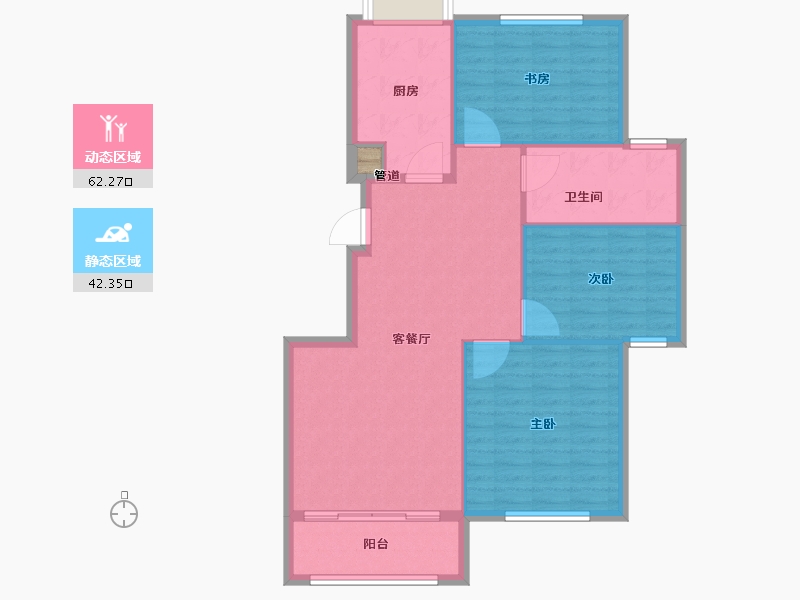 山东省-烟台市-官庄豪庭-96.66-户型库-动静分区