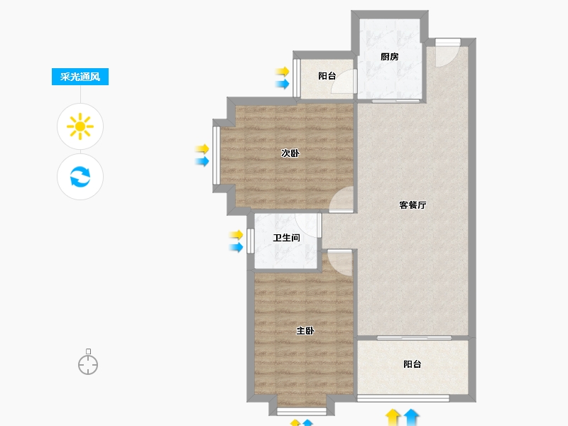 广东省-广州市-顺欣花园-75.48-户型库-采光通风