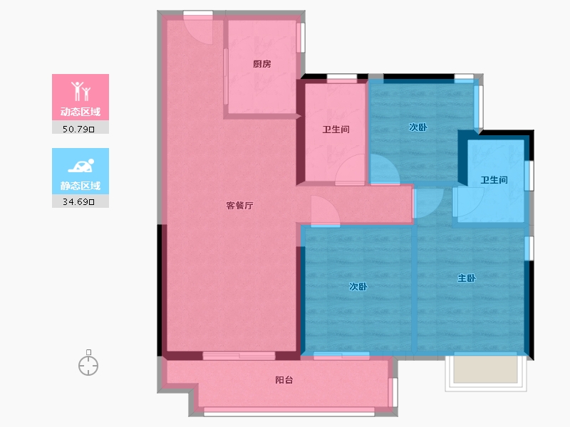 广东省-广州市-融创春风岭南-76.47-户型库-动静分区