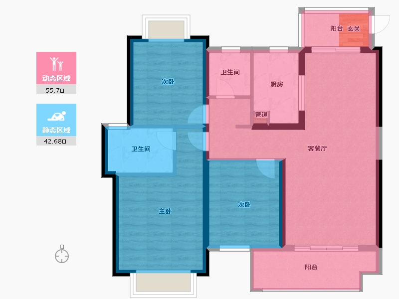 江西省-南昌市-万科玖里-88.00-户型库-动静分区