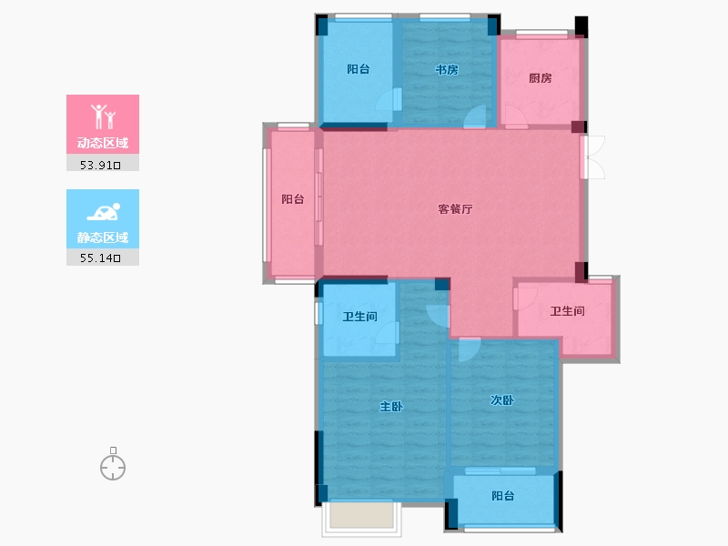 浙江省-金华市-天元假日广场-98.00-户型库-动静分区