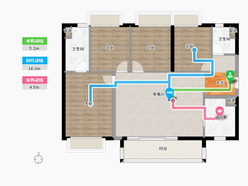 广东省-深圳市-时代英之皇・廊桥-94.40-户型库-动静线