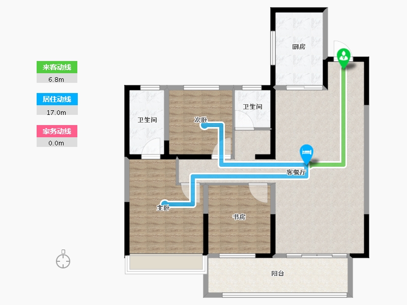 河南省-周口市-蓝城桃李春风-129.59-户型库-动静线