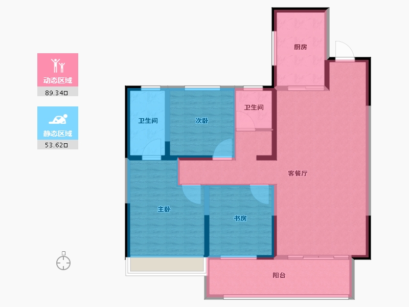 河南省-周口市-蓝城桃李春风-129.59-户型库-动静分区