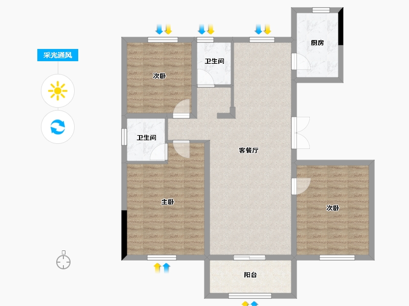 河北省-承德市-一号公馆-101.78-户型库-采光通风