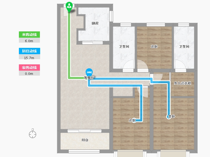 内蒙古自治区-包头市-富力城-84.63-户型库-动静线