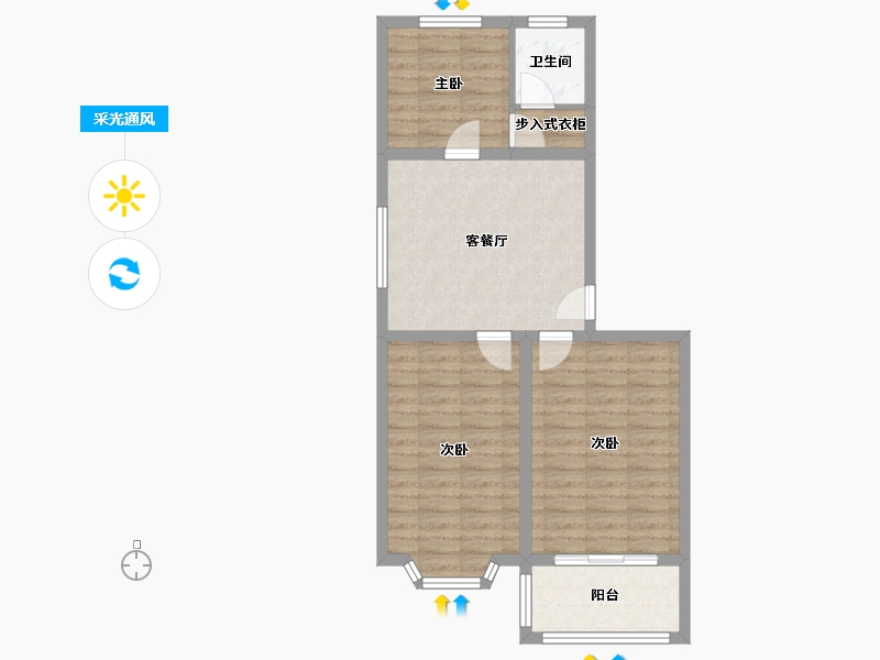 河北省-石家庄市-银龙南区-68.82-户型库-采光通风