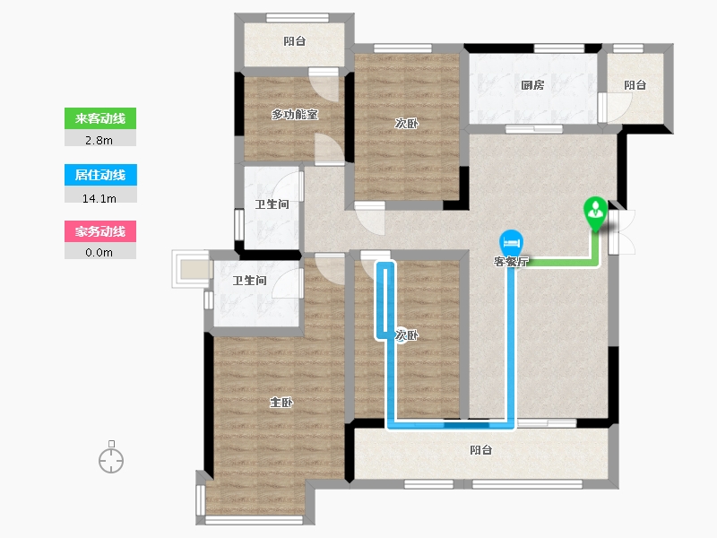 重庆-重庆市-博琅澜庭-110.46-户型库-动静线