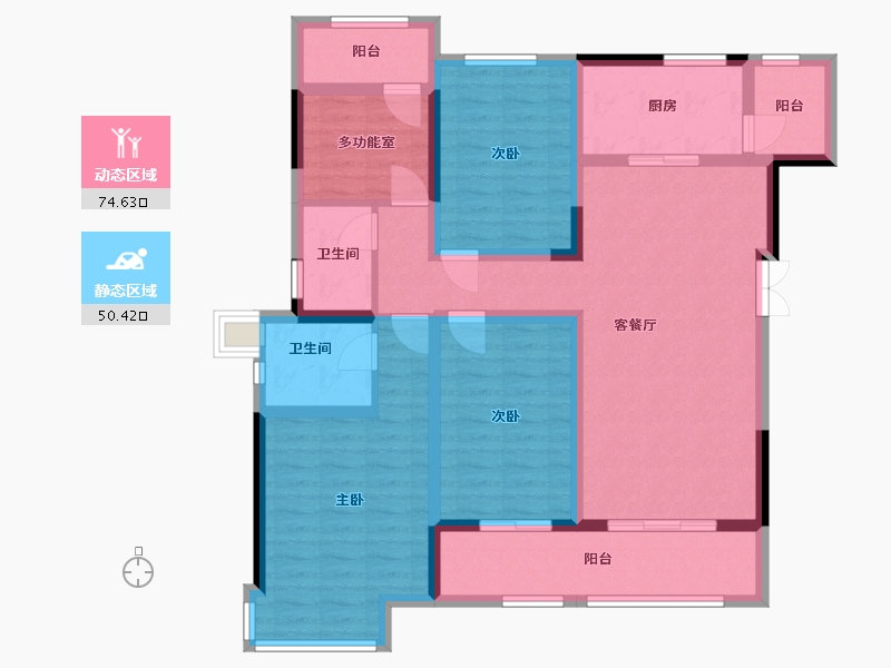 重庆-重庆市-博琅澜庭-110.46-户型库-动静分区