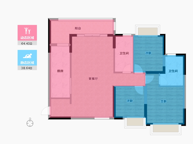 贵州省-黔西南布依族苗族自治州-恒大-92.51-户型库-动静分区