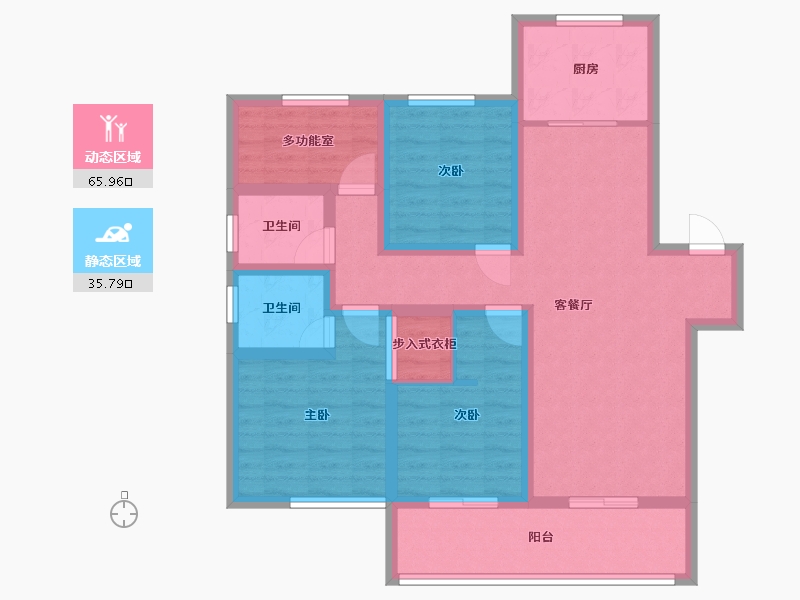 江苏省-苏州市-海玥名都-89.05-户型库-动静分区