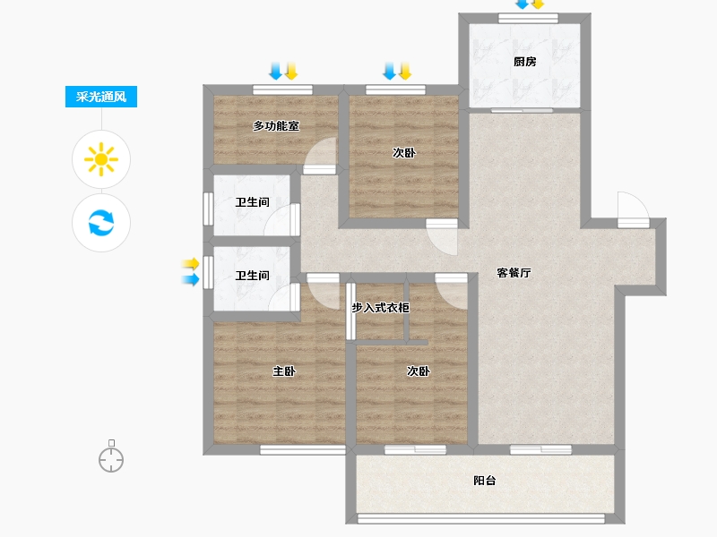 江苏省-苏州市-海玥名都-89.05-户型库-采光通风