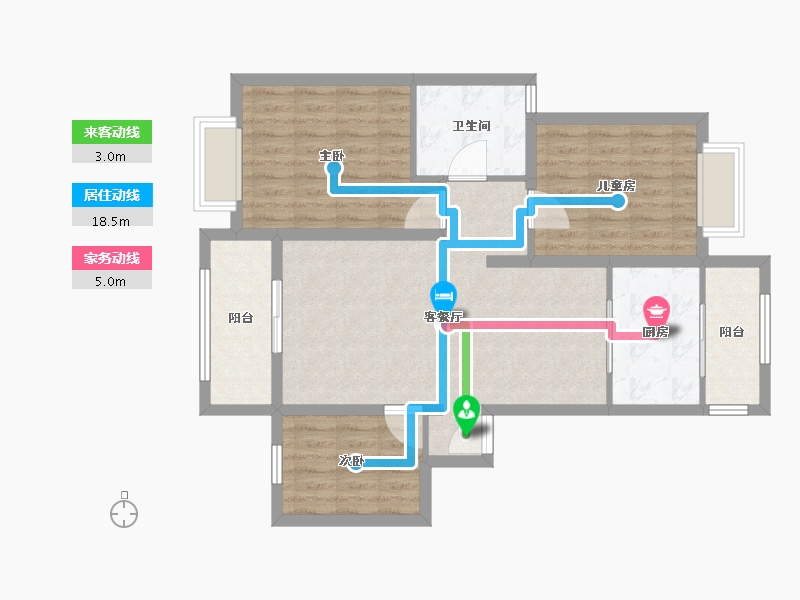 上海-上海市-远景佳苑-二期-85.00-户型库-动静线