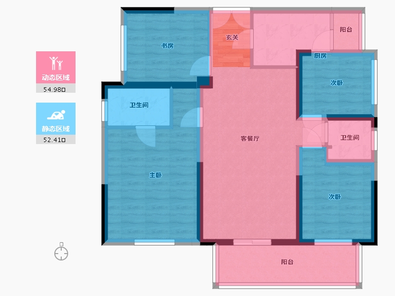 四川省-成都市-凤凰1号栖云湖-95.59-户型库-动静分区