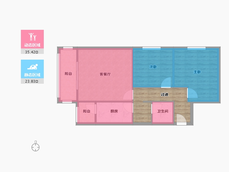 北京-北京市-玉安园-62.55-户型库-动静分区