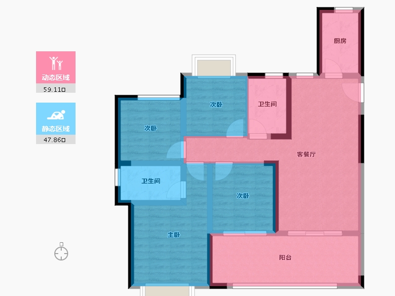 江苏省-常州市-路劲城市印象-95.03-户型库-动静分区