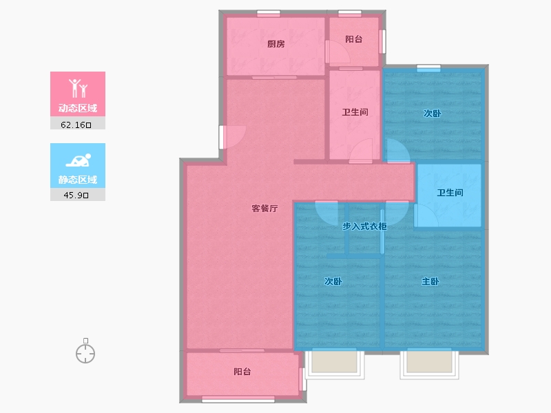 陕西省-西安市-紫薇田园都市-98.56-户型库-动静分区