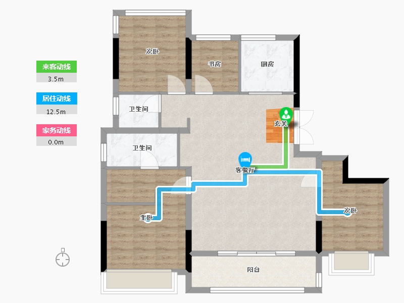 浙江省-宁波市-荣安西溪里-97.54-户型库-动静线