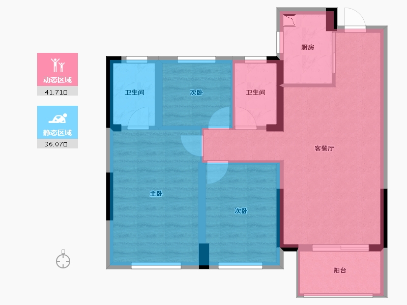 福建省-南平市-浦城铂悦府-68.96-户型库-动静分区