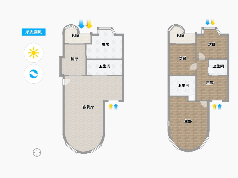 四川省-成都市-金都花园-163.52-户型库-采光通风