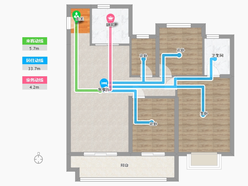 浙江省-宁波市-华鸿大发誉林府-86.49-户型库-动静线