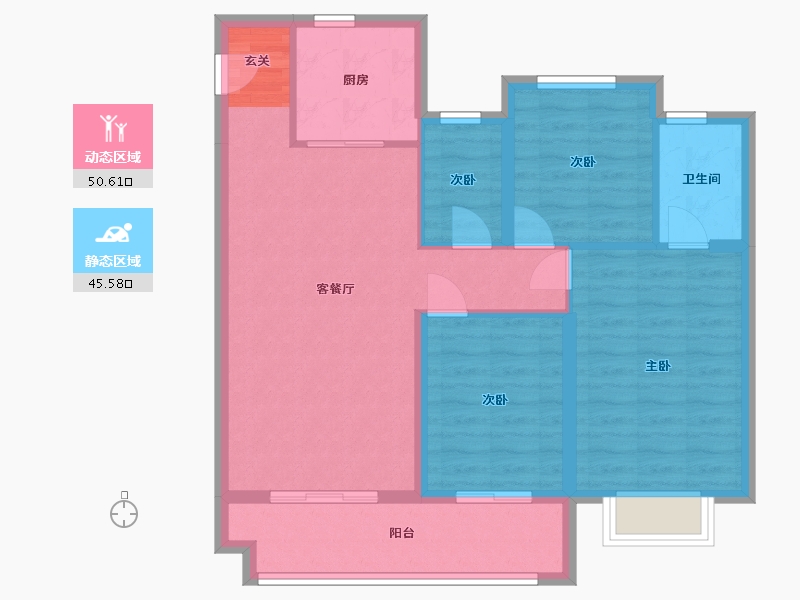 浙江省-宁波市-华鸿大发誉林府-86.49-户型库-动静分区