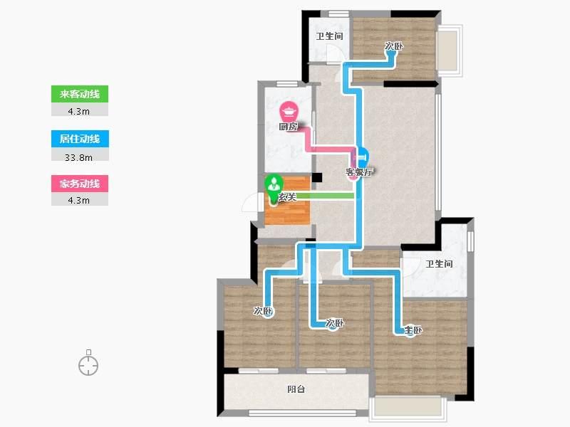 浙江省-宁波市-景瑞水印江山-110.53-户型库-动静线