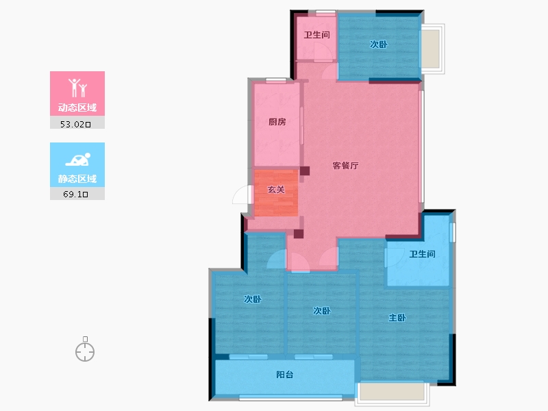 浙江省-宁波市-景瑞水印江山-110.53-户型库-动静分区