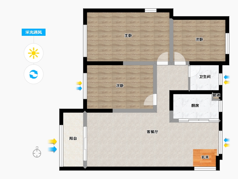 浙江省-温州市-宏地东瓯壹号-95.01-户型库-采光通风