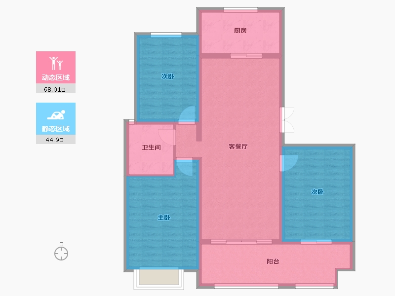 山东省-临沂市-山水龙城-102.05-户型库-动静分区