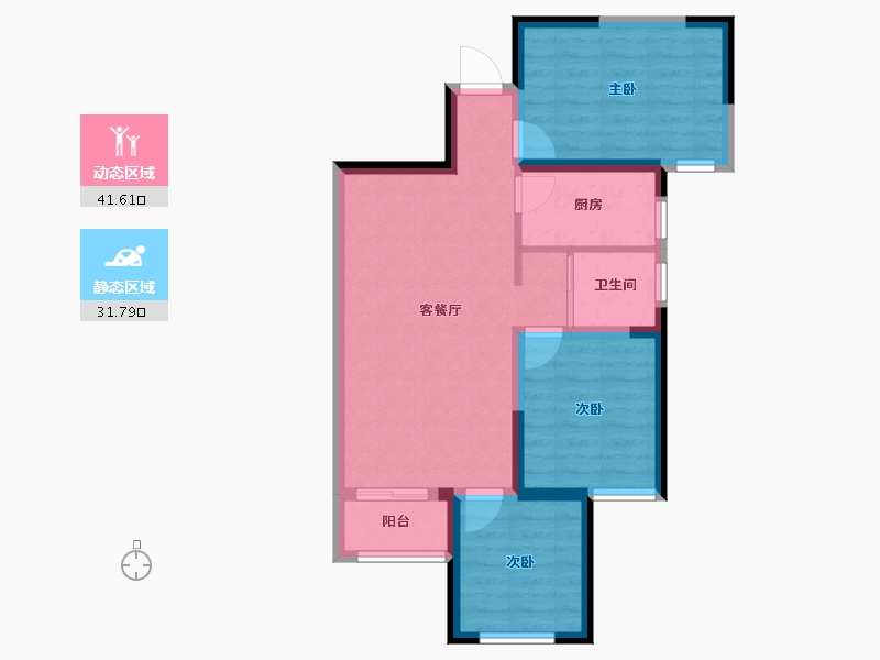 河南省-郑州市-升龙城1号院-65.08-户型库-动静分区