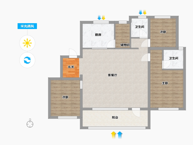 辽宁省-沈阳市-11-98.13-户型库-采光通风